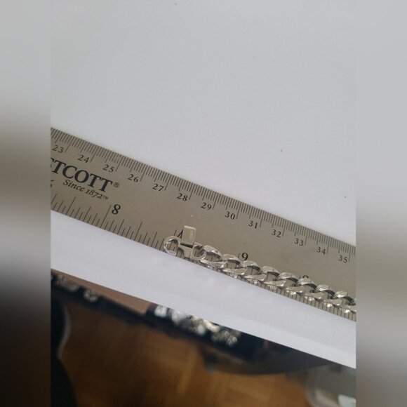 Vintage 14K NKP Silver Tone Men Women Large Chain Link Necklace and Bracelet Set - Picture 2 of 10